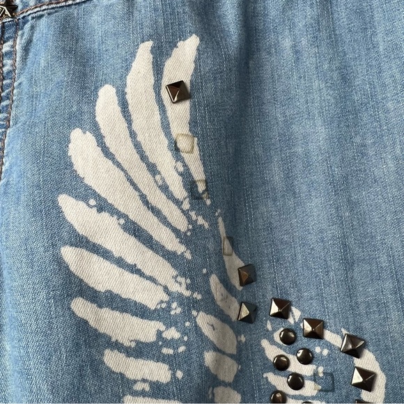 Harley Davidson Black Label Collection Women's S Small Denim Shirt Eagle Studded - Picture 6 of 6